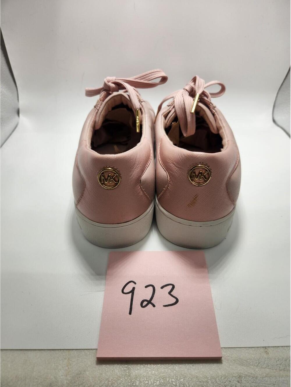Michael Kors Pink White Gold Logo Low Top Lace-Up Sneakers Women New - Picture 5 of 5